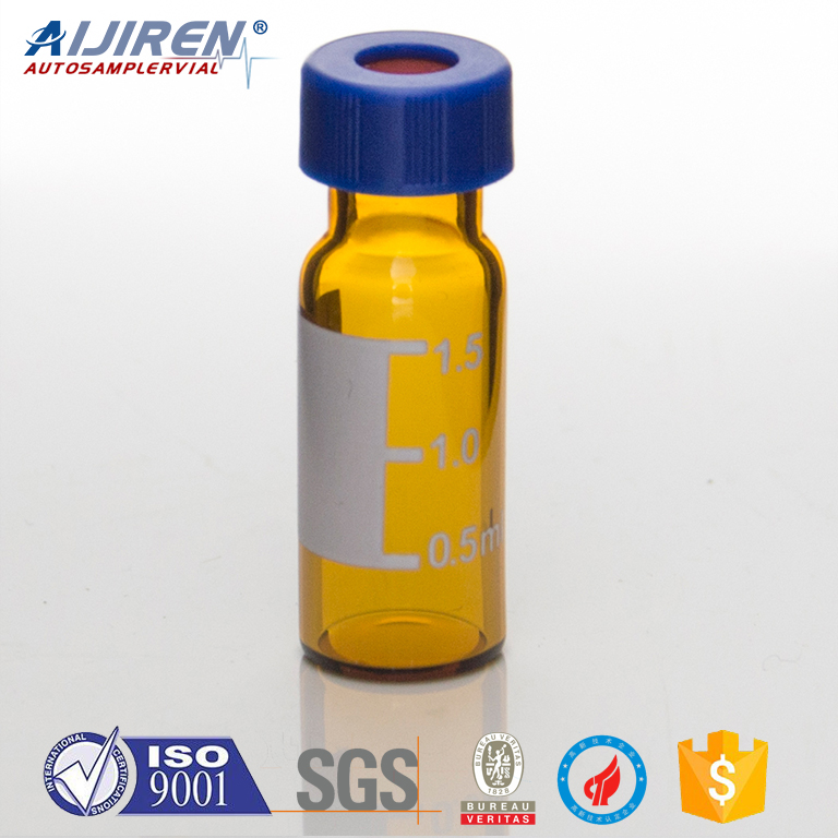 thumbnail interactive-video image 1 of 2ml 9mm HPLC Autosampler Vials - Clear Glass With Red PTFE Screw Caps (100/pk) 1 of 6